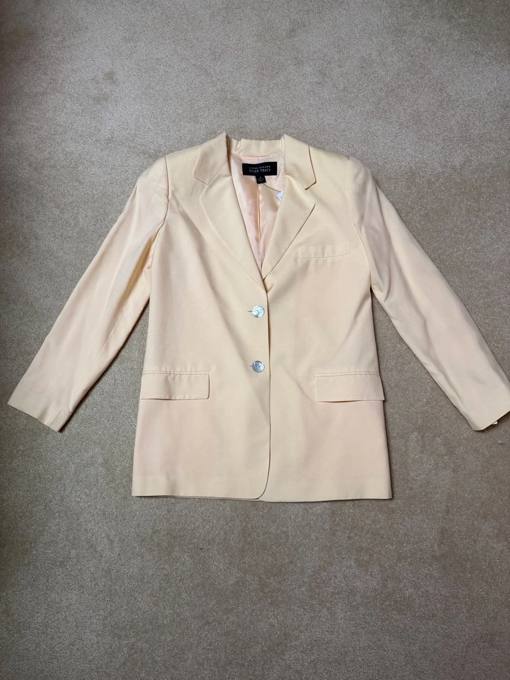 Linda Allard for Ellen Tracy Pale Lemon (Yellow) Jacket